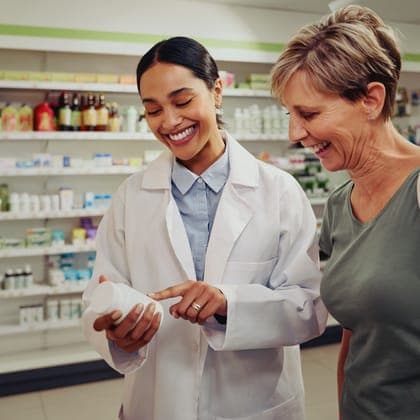 Pharmacist helping a customer