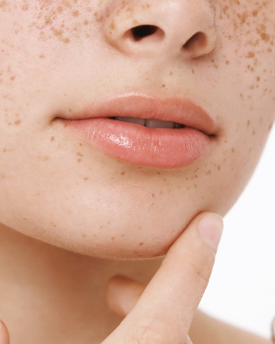Close-up of natural lips